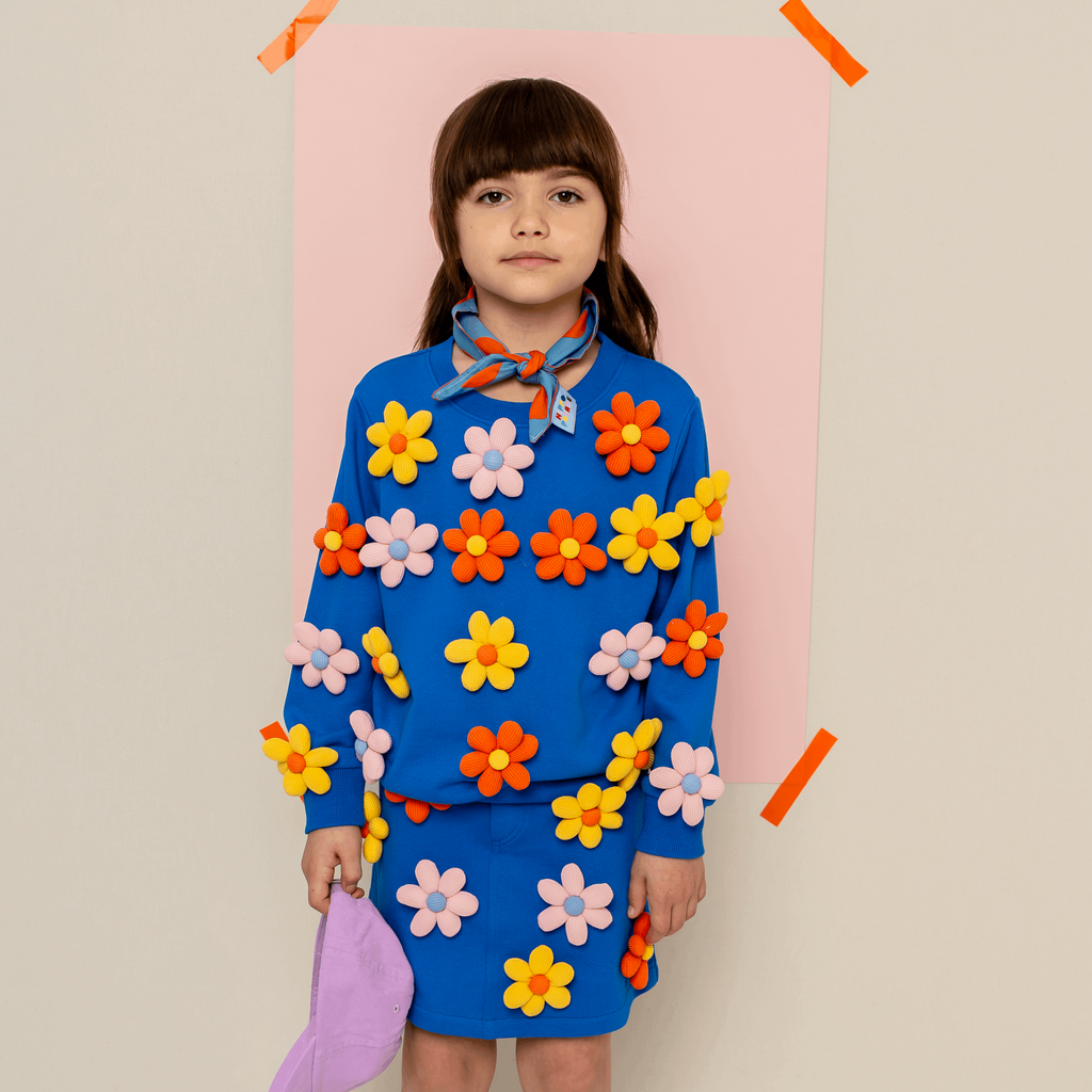 Flower Power Sweatshirt Cobalt Blue