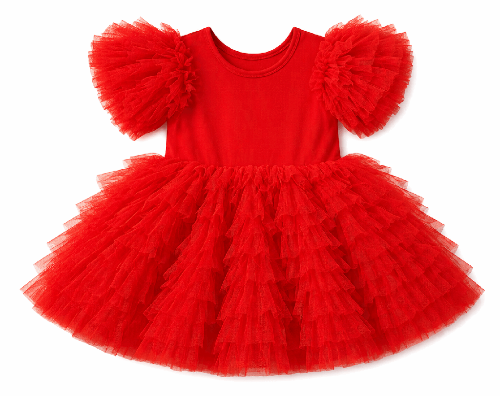 Frilly Party Dress Red 2