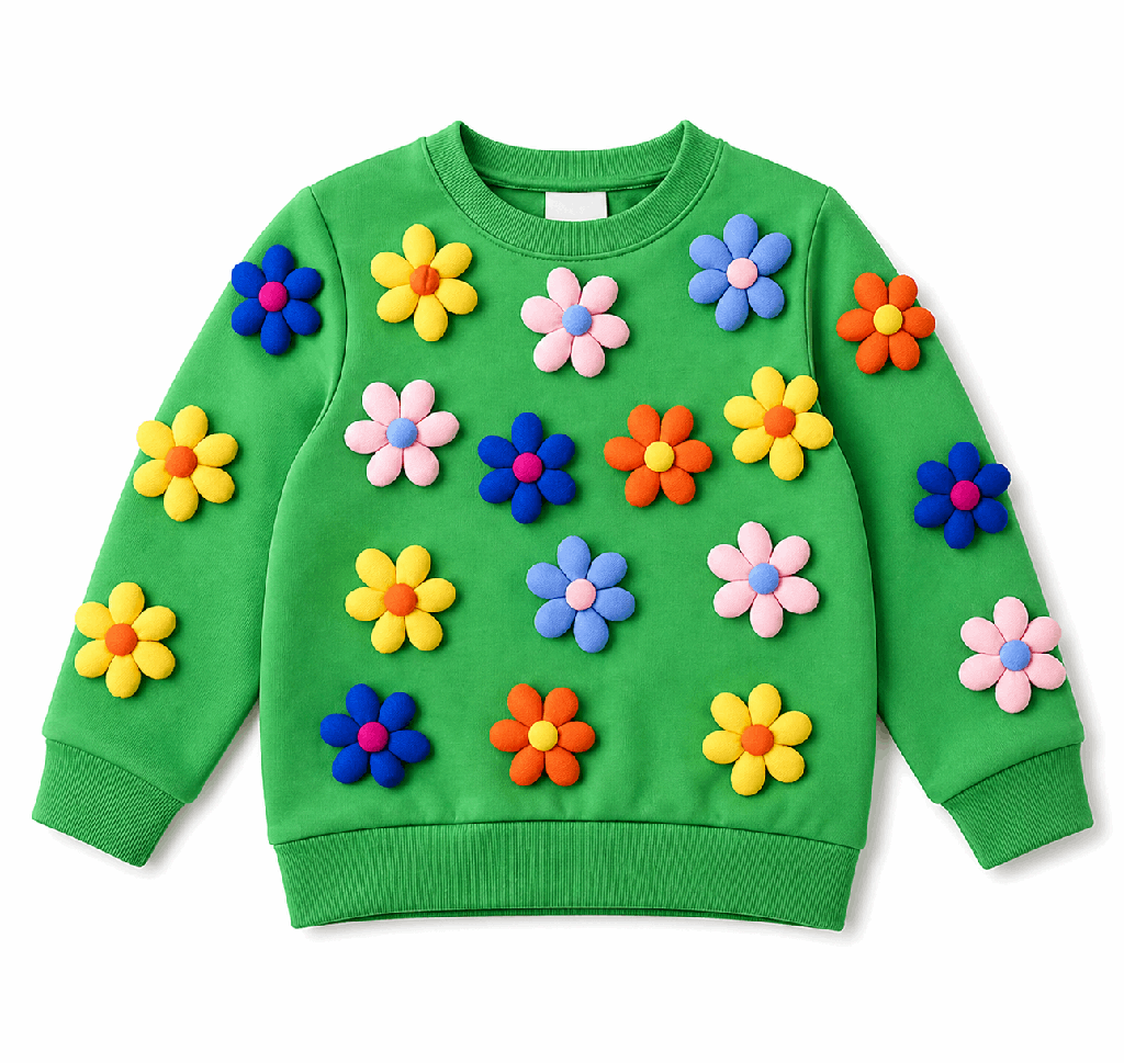 Flower Power Sweatshirt Green